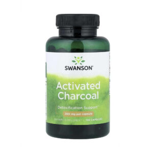 Swanson Activated Charcoal Ενεργός Άνθρακας 260mg για αποτοξίνωση και αέρια